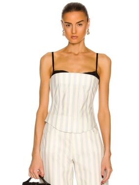 Miaou Blue and White Striped Bustier Tank